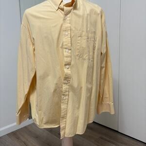 IZOD Men's Yellow Plaid Button Down Long Sleeve Dress Shirt XXL